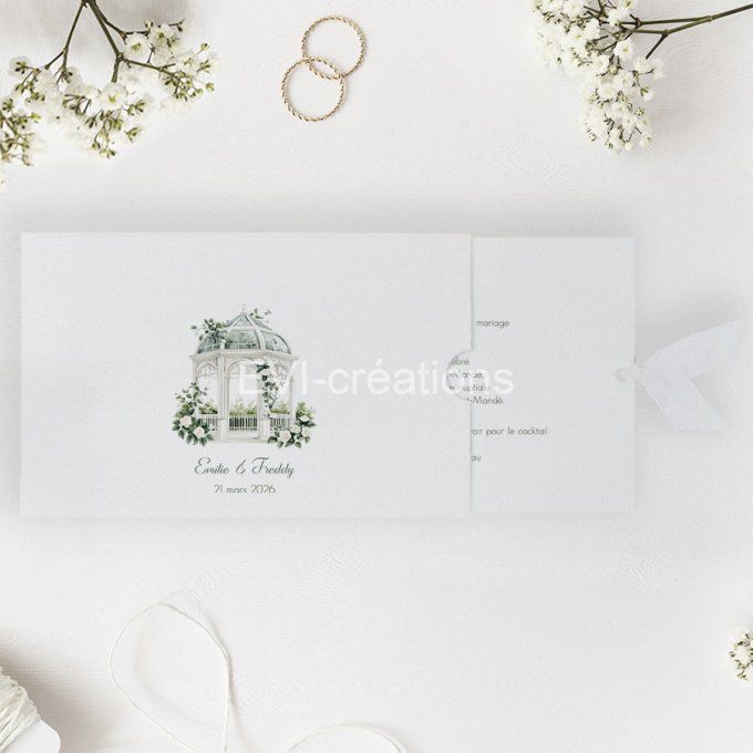 Faire-part Pochette Arche Romantique